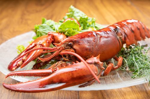 Whole oven-baked lobster