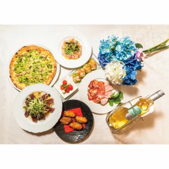 ●初夏の地中海風アクアコース3500円税込み+2時間飲み放題付き2500円　5/8～6/30