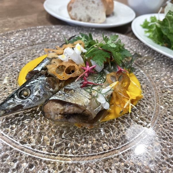 From 9/11 [Service Lunch] Autumn flavors.Pacific saury confit