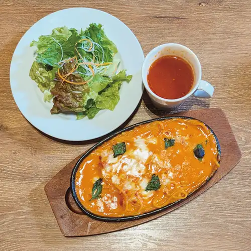 9/18~ [Recommended] Mozzarella and Basil Tomato Cream Spaghetti Gratin