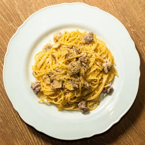 Chiba wild boar sausage and mushroom cream sauce