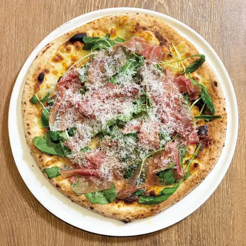 Prosciutto and arugula with Parmesan cheese