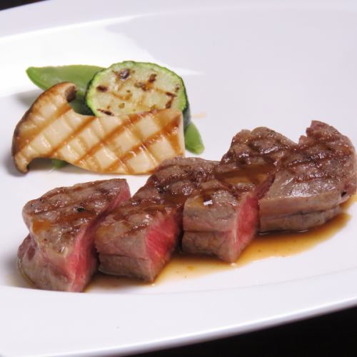 Beef loin steak Japanese sauce