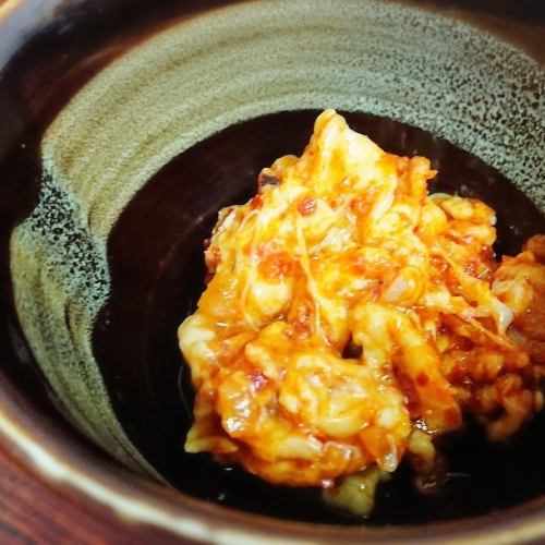 チャンジャ/牛ハチノスのピリ辛トマト煮/生ハム（美味しい）