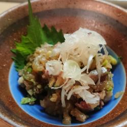 白子（ポン酢で）/あじのなめろう