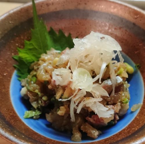 白子（ポン酢で）/あじのなめろう