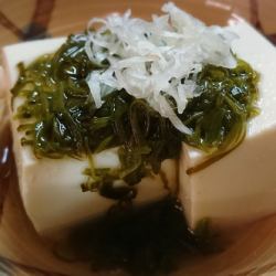 干しするめイカ（イカワタ入り）/奴のめかぶかけ