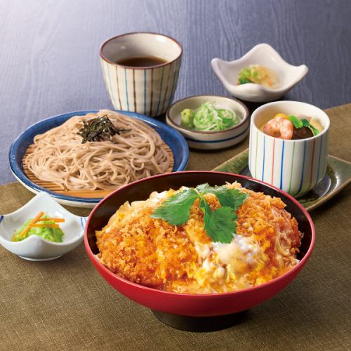 【こだわり豚ロース】かつ丼と麺 お得な茶碗蒸し付