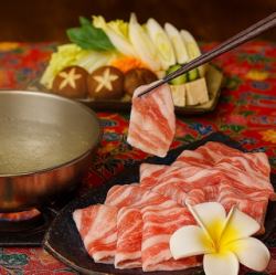 やんばる島豚あぐーしゃぶしゃぶ　セット