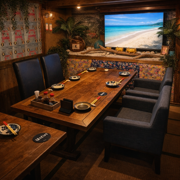 完全に仕切られた個室ですので落ち着いてお食事を楽しみたい方や、内内でのお祝いやパーティーにも最適です！！６名様から10名様でのご利用が可能です。