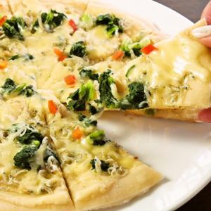 音戸ちりめんと広島菜の柚子胡椒ピザ
