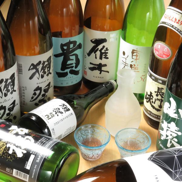 【こだわり！】山口県産を中心に常時40種以上！自慢の「地酒」ラインナップ