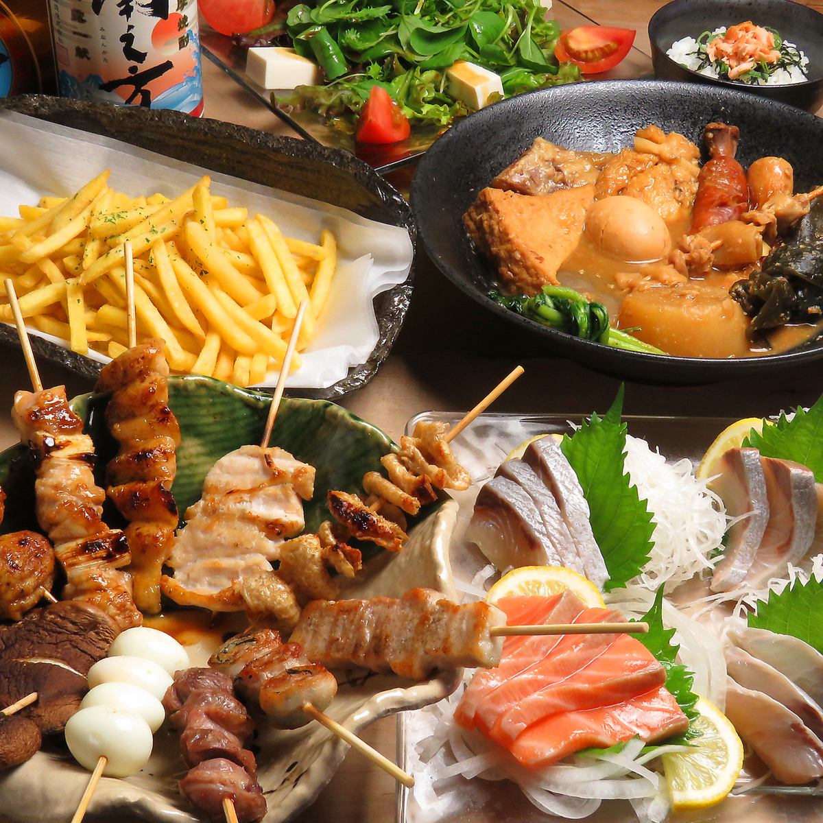 銀山名物！串盛り付！歓送迎会に最適◎会社宴会コース3700円