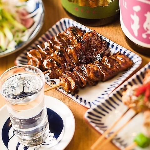〈鍋なし〉『絶品串焼きと和の饗宴コース』秘伝の揚げ皮串含8品 3時間飲み放題付 5000円⇒4000円
