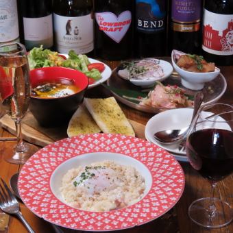 《お時間無制限飲み放題付き》刺身・サラダ・肉料理・揚げ物・スイーツなど豪華7品【平日限定】