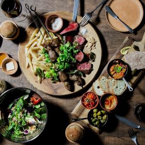 【Cプラン】知多牛炭火焼のプロヴァンスステーキ＋生ハム＋前菜5種＋ポテトのフリーフロー＋デザート付き