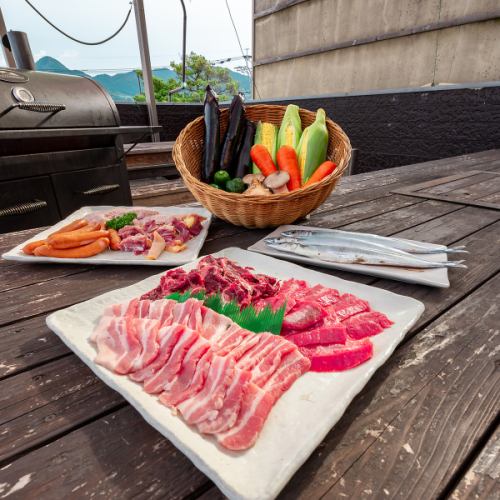 Cheers on the terrace! Large groups are welcome ☆ Exquisite BBQ set 4,500 yen