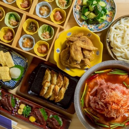 和牛鍋や名物鉄鍋餃子等【料理8品+120分飲み放題付き】6000円→5000円コース