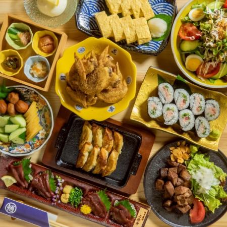 和牛サイコロステーキやネギトロ巻き等【料理10品+120分飲み放題付き】7000円→6000円コース