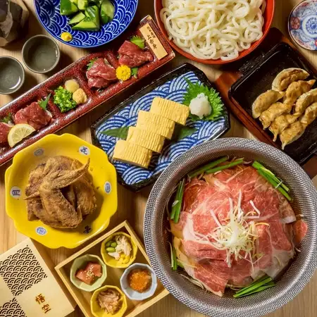 升級至頂級大理石紋和牛火鍋！ [8道菜+120分鐘暢飲] 7000日圓 → 6000日圓套餐