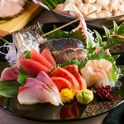 [Premium course for welcoming and farewell parties] 2.5 hours all-you-can-drink + 7 dishes for 4,500 yen, meat platter, meat sushi, tempura, fresh fish tec