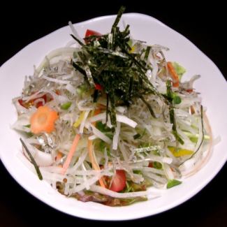 Crunchy Daikon Radish and Crispy Jako Salad