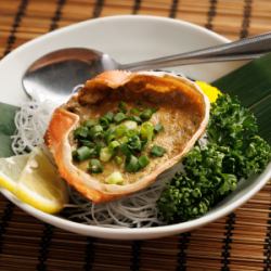 Grilled crab shell with miso sauce