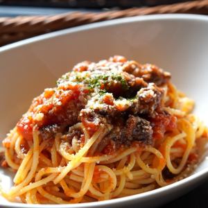 牛すじラグートマトパスタ