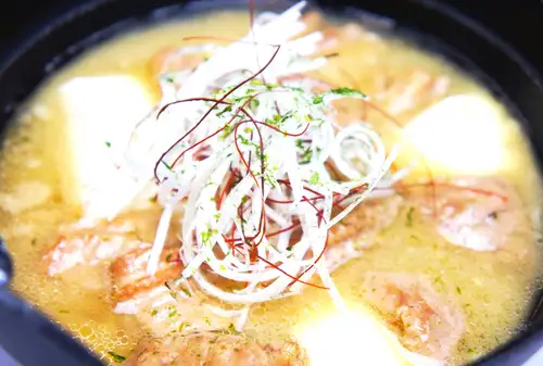 Beef offal stew with homemade Kyushu miso