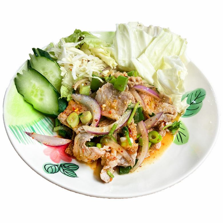 ヤムムーヤーンナムトック(豚肉の香菜サラダ)