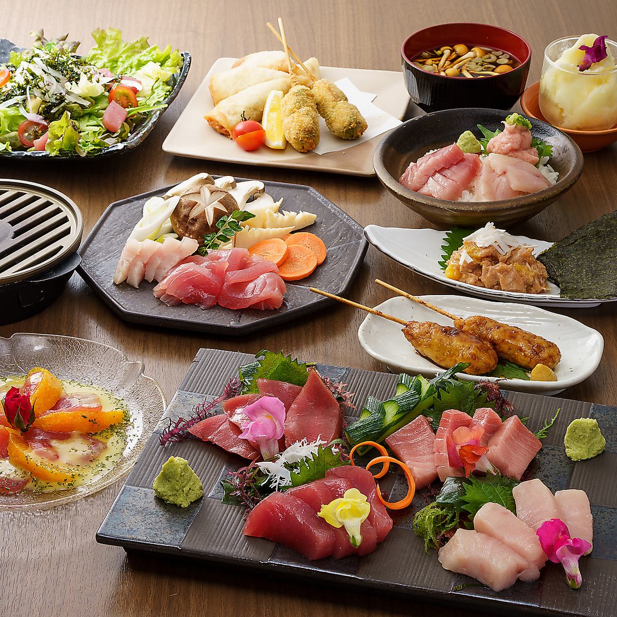 [2 hours all-you-can-drink included] 5,000 yen grilled tuna all-you-can-eat course (10 dishes in total)