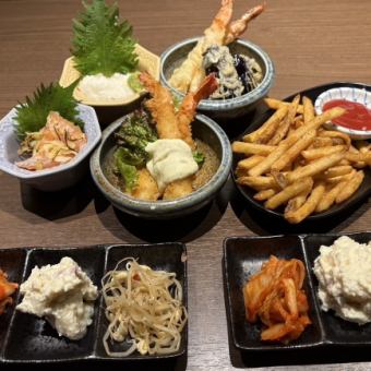 ★平日早得コース★さくっとお得な1.5h 生ビール付き飲み放題コース 8品4,000円