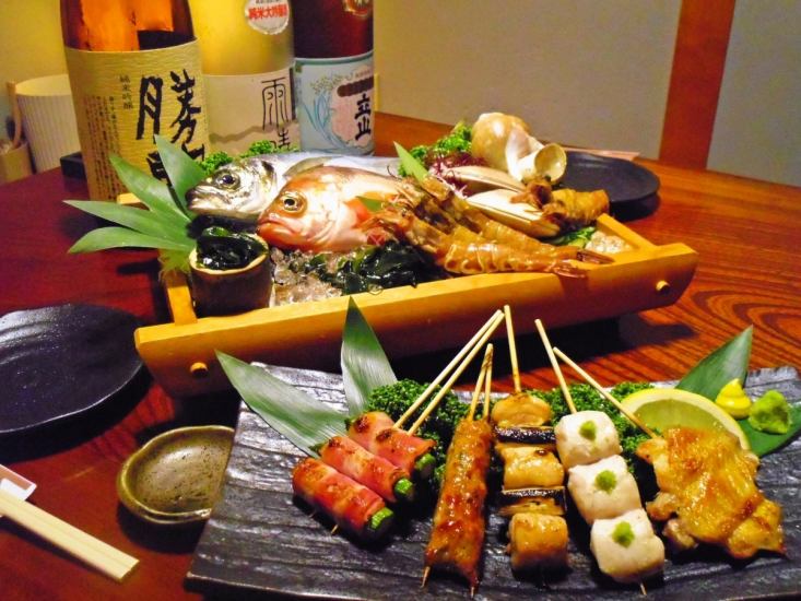 A shop where you can enjoy both fish and charcoal grill, when you can season.Taste delicious sake while tasting.