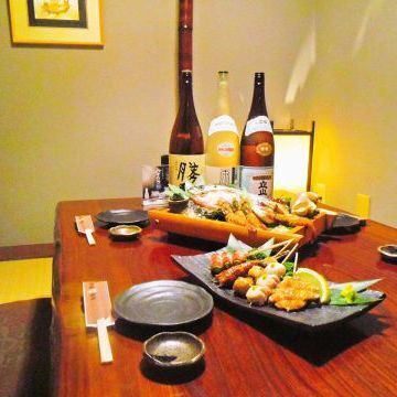 個室2名様から、6名様までご利用いただけます。