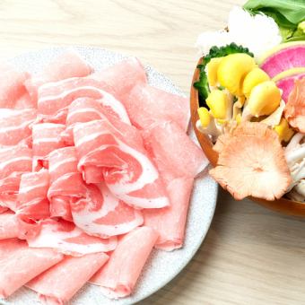 沖縄県産ゴールデンアグー豚180g＆島野菜のしゃぶしゃぶorすき焼き