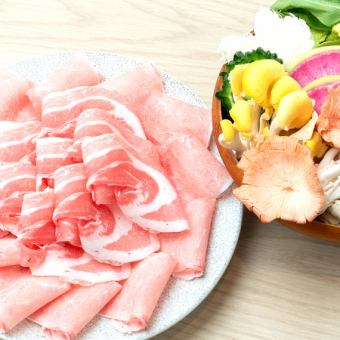 沖縄県産ゴールデンアグー豚180g＆島野菜のしゃぶしゃぶorすき焼き