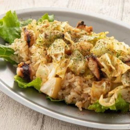赤イカのにんにく焼き飯