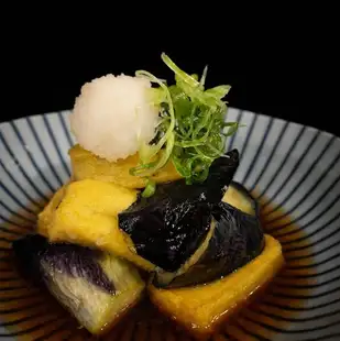 栗麩と茄子の揚げ出し
