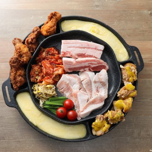 【肉まみれ】チーズサムギョプサル2種のチキンセット