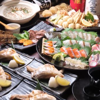 本日のおまかせコース料理5000円(税込)+飲み放題2000円(税込)※混雑時席2時間制