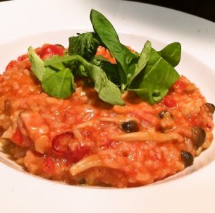 Tomato risotto with chunky vegetables