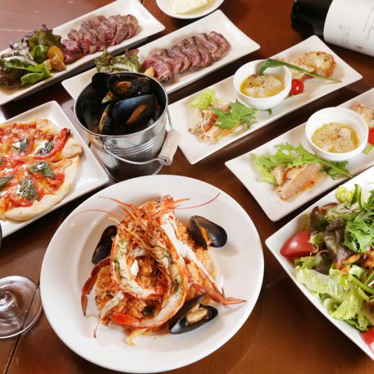 [2 hours all-you-can-drink included] 14 dishes in total Appetizers Pizza, Pasta & Steak Luxury Chef's Recommended Course