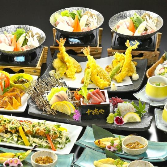 冬日宴會【時令套餐】豬肉雞肉味噌鍋、天婦羅、生魚片、烤河豚西京等(含120分鐘無限暢飲)