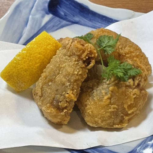 Fried monkfish