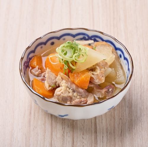 Salted chicken giblets stew