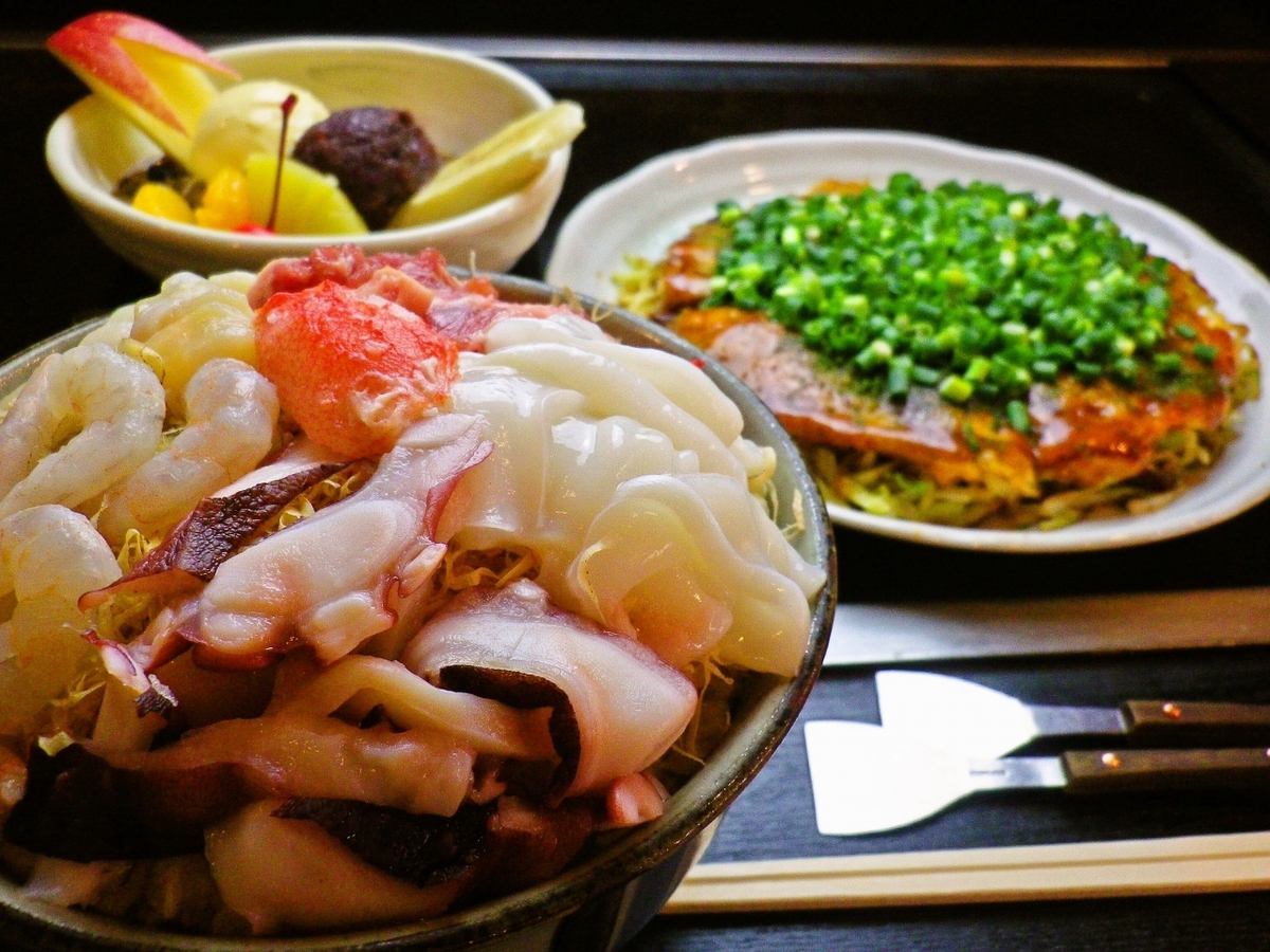 Okonomiyaki and Monjayaki cooked piping hot right in front of you!