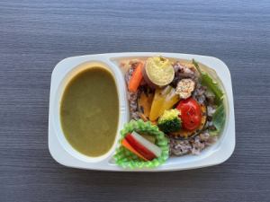 Green curry with grilled vegetables