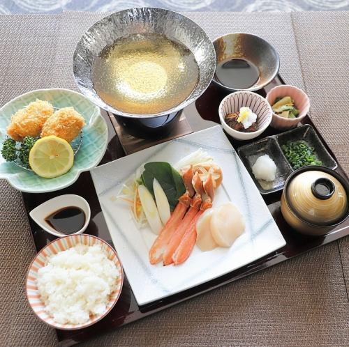 冬の味覚御膳　蟹しゃぶ〈ランチ〉