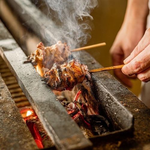 正宗炭火烤鸡肉串无限量供应