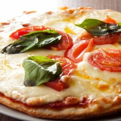 Mozzarella and tomato pizza